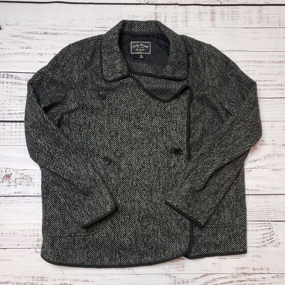 Lucky Brand Drape Front Wool Jacket pea coat - Picture 5 of 10